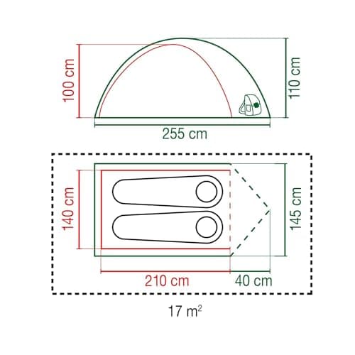 Coleman Tent Darwin 2 BlackOut | Compact 2 Man Dome Tent | Special Darkened Bedroom | Lightweight Camping, Festival and Hiking Tent | 4000mm Waterproof | 2 Person | with Sewn-in Groundsheet — view 3