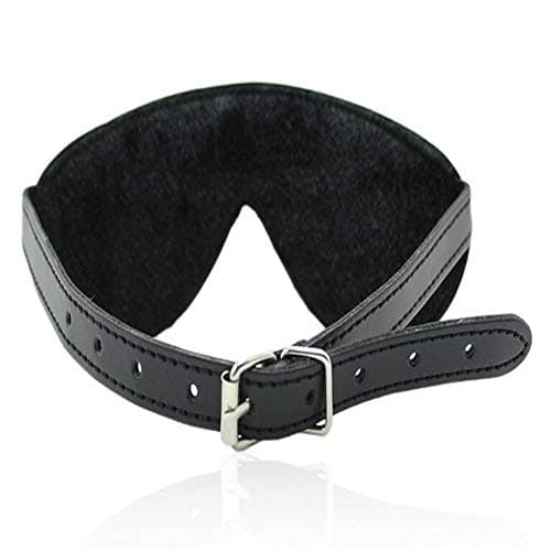 Adjustable Headband Eye Mask Adult Sleep Mask Faux Leather — view 2