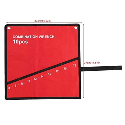 Nikou Wrench Roll, Multi Pocket Roll Up Tools Storage Bag Canvas Organizer, Wrench Tool Holder Screw Driver Mat Spanner Organiser Bags for Spanners (10 Pockets) — view 4