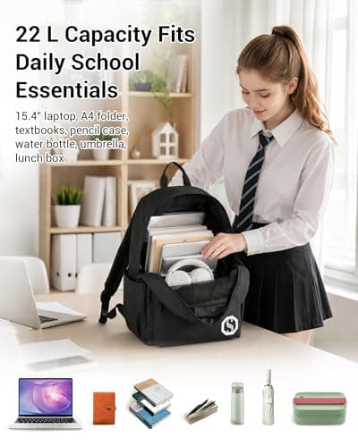 Kono School Bag for Boys Girls Teenager Lightweight Backpack Large Rucksack — view 3