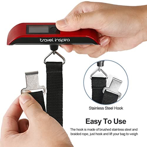 travel inspira Luggage Scale, Portable Suitcase, Weighing Scales (Red) — view 4