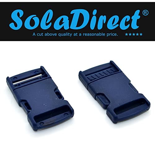 SolaDirect Side Release Buckles Clips for 20 mm Webbing, Luggage, Back Pack/Rucksack, Straps (Blue Navy, 2 pieces) — view 2