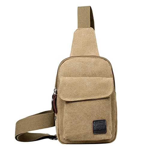 VaiKanhai Canvas Satchel Casual Body Handbag Messenger Shoulder Bag Projector, khaki, One Size
