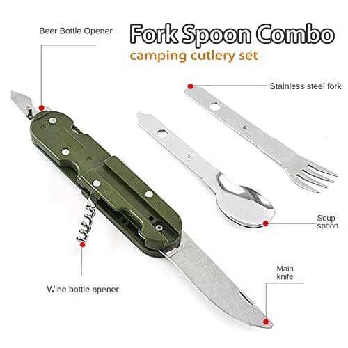 Multifunctional Folding Travel Harness, 5 in 1 Multitool Outdoor Tableware — view 3