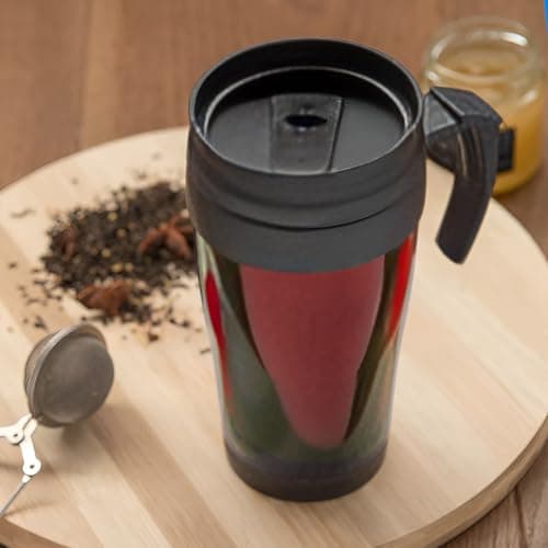 450ml Car Coffee & Tea Travel Mug with Handle Double Wall Insulated Cup for Hot & Cold Drinks Cup Holder Compatible Leak-Resistant Portable Mug for Office Home and Outdoor Use — view 2