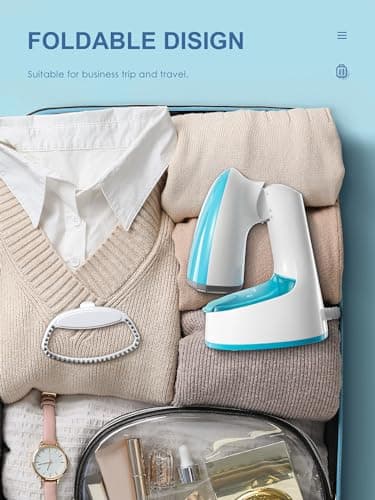 Yabano Clothes Steamer Handheld, Folding Steam Iron Design Garment Wrinkles Remover, 20g/min Strong Penetrating Steam, 20S Fast Heat-up, for Home, Office, Travel Iron — view 2