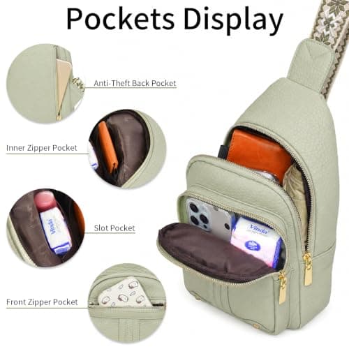 ModaZeal Women Sling Bag Crossbody PU Leather Anti-Theft Chest Bag Daypack — view 6