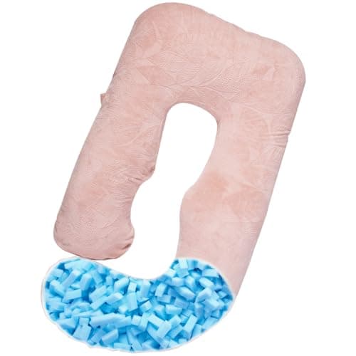 AS AWESLING Shredded Memory Foam U Shaped Maternity Pillow with Cover