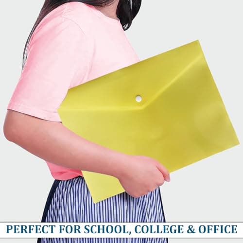 A4 Plastic Document Wallets – 5 Assorted Pastel Colours — view 6