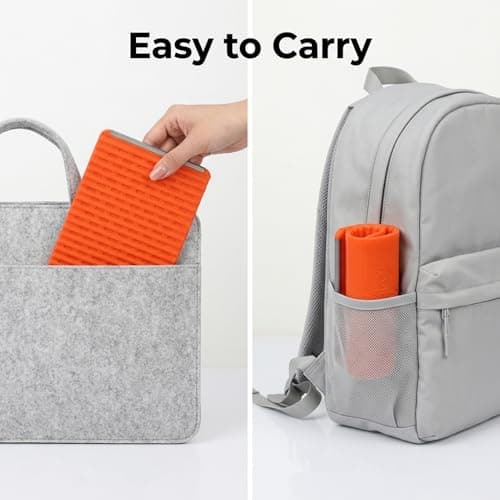 XAVURO Portable Foldable Silicone Phone Holder, Flexible Phone Stand for Desk, Adjustable Anti-Slip Mount, Bendable Freely Into Any Shape for Cell Phones, Mirror, Plane Travel (1, Orange) — view 5