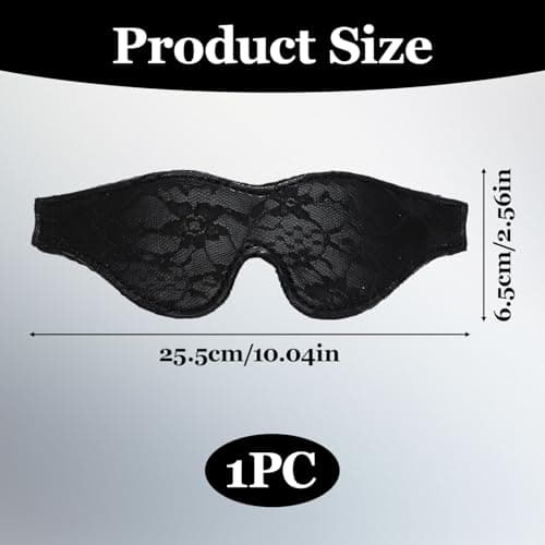 Lace Sleep Mask for Adults, 100% Blackout Anti-Wrinkle Eye Mask with Soft Silk Fabric, Comfortable Sleeping Blindfold for Women & Men, Perfect for Travel and Meditation (Black) — view 2