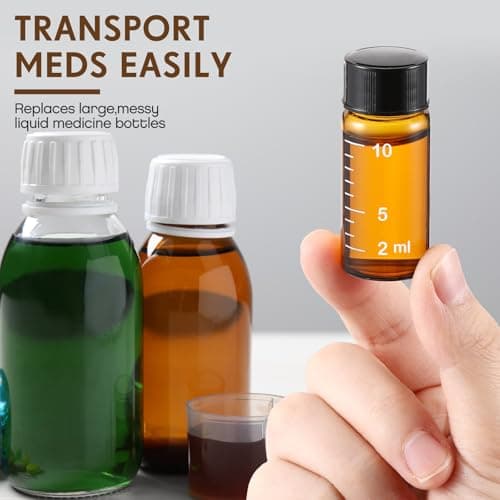 Baderke 4 Pcs Liquid Medicine Travel Container, Brown,10ml — view 4