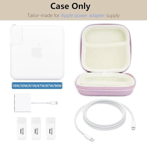Linpr Portable Charger Case, Tech Electronic Organizer Bag, Purple,M — view 5