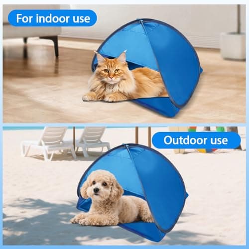 RNPKZ Pop Up Beach Tent, Mini Sun Shade Tent with Zipper Pocket & Storage Bag, Portable Sun Shelter, Pop Up Tent, Pop Up Beach Shelter for Face & Head UV Protection, for Adult, Kid & Pets (Blue) — view 6