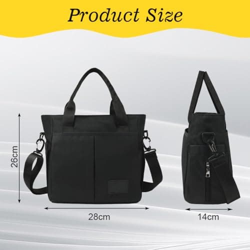 Aolso Baby Changing Bag, Multifunctional Nappy Changing Bags for Mom and Dad, Portable Messenger Tote Bag with Adjustable Straps,Maternity Diaper Bag Travel Tote Bag (Black) — view 2