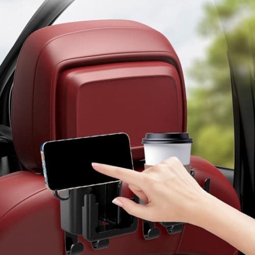 SiSinkal Car Back Seat Storage Hooks 2pcs, Adjustable Hanger Holder for Cup Phone Bag Bottle, ABS Interior Organizer for Travel Snacks Toys Baby Supplies Vehicle Fit — view 6