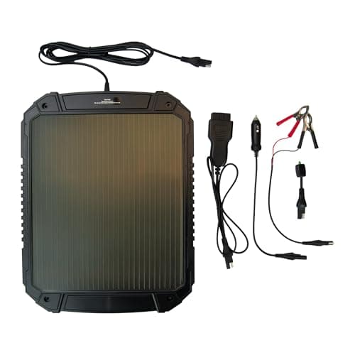 AA 12 V Car Solar Battery Trickle Charger, AA1432 - for Vehicles and Caravans - Battery Connectors Included, Solar 4.8W, Black — view 4