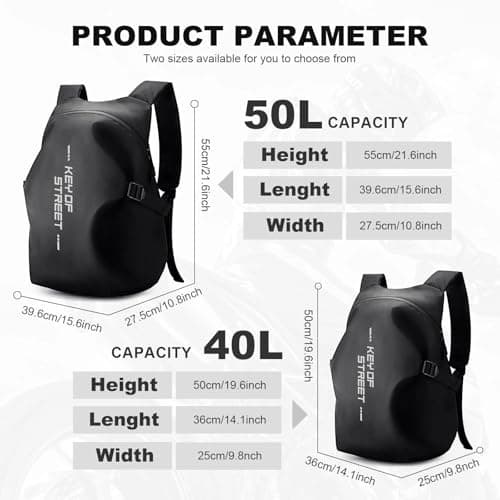 HYC00 Motorcycle Backpacks for Men Women Waterproof Helmet Backpack, Motorcycle Accessories, Laptop Bags, Travel Backpacks, Student School Bags — view 3