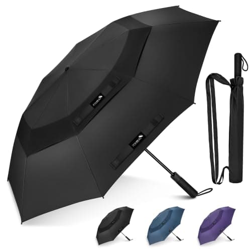 ZOMAKE Golf Umbrella Windproof, Compact Large Umbrella (62in-Black)