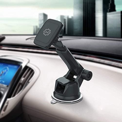WixGear Universal Magnetic Car Mount Holder, Windshield Mount and Dashboard Mount Holder for Cell Phones and Tablets with Long Arm – (New Version Telescopic Arm) — view 2