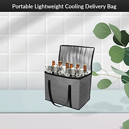 1ABOVE 30L Soft Cooler Bag Box - Insulated Portable Lightweight Keeps Food Drinks Cool - Cooling Delivery Bag for Beach Camping BBQ Shopping Fishing Picnic Lunch Outdoor Travel (GREY) — view 5