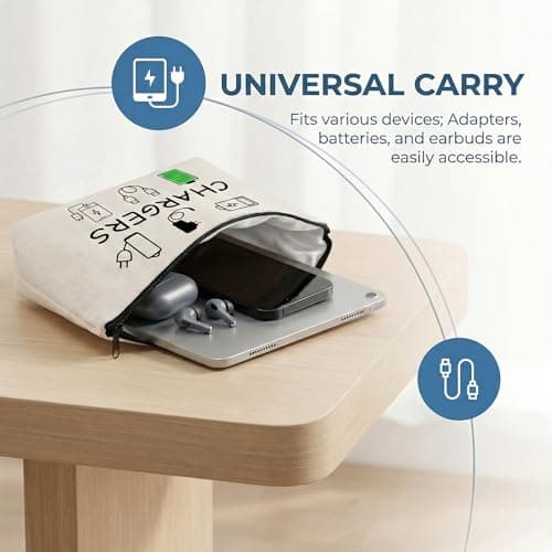 Velvia Canvas Travel Cable Organiser Bag with Soft Water Resistant Lining — view 2