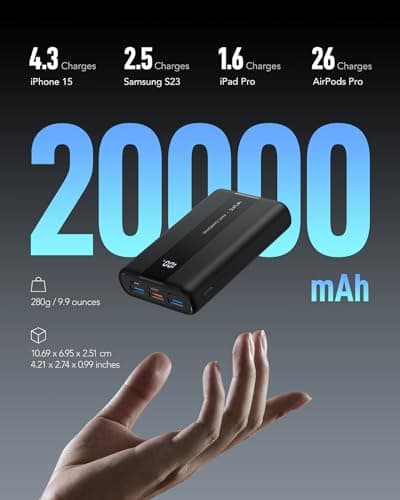 VRURC Power Bank 20000mAh Portable Charge Fast Charging USB C 22.5W — view 2