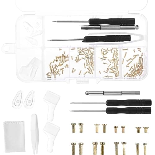 Glasses Repair Kit with Screws and Screwdriver,Glass Screw Replacement Kit