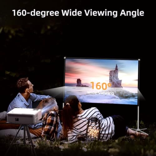 AODIOU Portable 60" Projector Screen, 16:9, Wrinkle-Free, Lightweight, Aluminum & Polyester, Manual, Floor & Table Mount — view 6