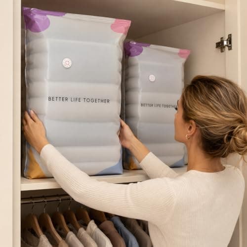 2 PCS No Pump 3D Vacuum Storage Bags, No Pump Vacuum Storage Bags for Space Saving Storage, Ideal for Travel and Home Organisation, Set of Two 3D Vacuum Compression Bags for Clothes and Bedding — view 6