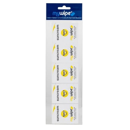 MYWIPE Sun Cream Sachets Single Use Pocket Size for Travel, Festivals, Cycling, Sun & Ski x 20 — view 3