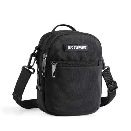 SKYSPER Small Anti Theft Crossbody Sling Bag RFID Cross Body Bag Travel Shoulder Daypack(Black)