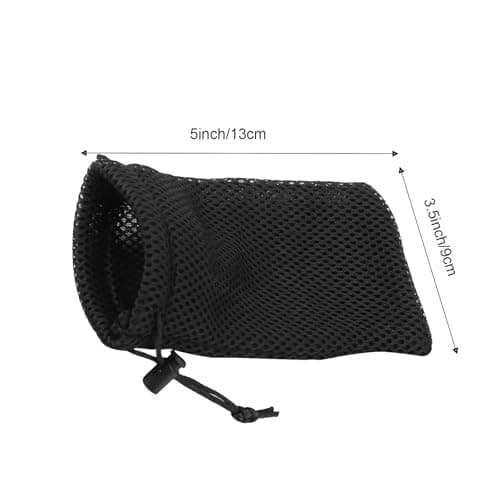 ANMOO 6Pcs Black Nylon Mesh Drawstring Bags, Small Mesh Bags, 5 x 3.5 inch — view 3