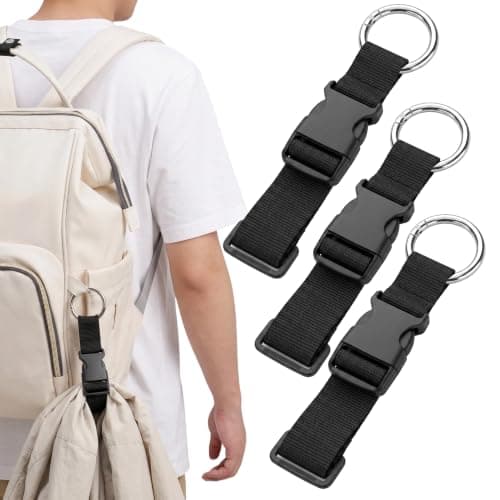 3 Pcs Add a Bag Luggage Straps Jacket Holder Strap with Ring Hooks & Buckle