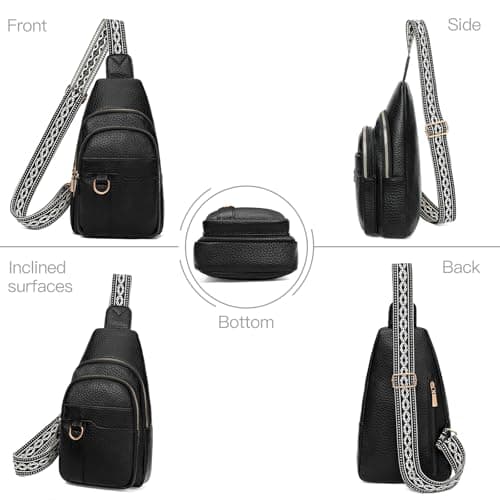 GAEKEAO Sling Bag for Women Crossbody Bags Fanny Pack Vegan Leather Chest Bag Travel Shoulder Belt Purse Gifts — view 6
