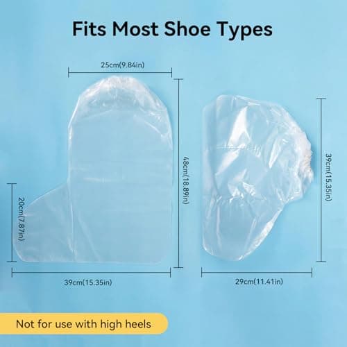 10 Pairs Waterproof Shoe Covers, Shoe Covers Disposable Waterproof Shoe Covers, Waterproof Shoe Covers for Rain, Disposable Plastic, Non-Slip, Clear, Large, Indoor Outdoor Boot Protector — view 6
