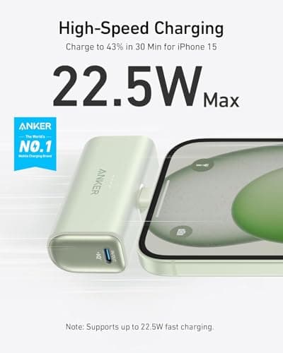 Anker Nano Power Bank,5,000mAh Portable Charger, Built-In USB-C Connector — view 2