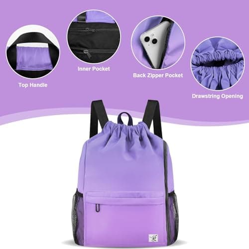 Risefit Waterproof Swimming Bags Drawstring Gym Bags Beach Bags Backpacks for Adults — view 2
