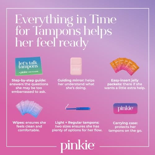 Pinkie Time for Tampons Starter Kit for Teens & Beginners - 50 Piece Set — view 2