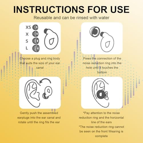 Earplugs Everyday Noise Relief, Super Soft Reusable Ear Plugs with 3 Pairs of Ear Tips (S/M/L),for Custom Fit 24dB SNR Hearing Protection Earplugs for Sleep Study Work Travel Side Sleepers(Rose Gold) — view 5