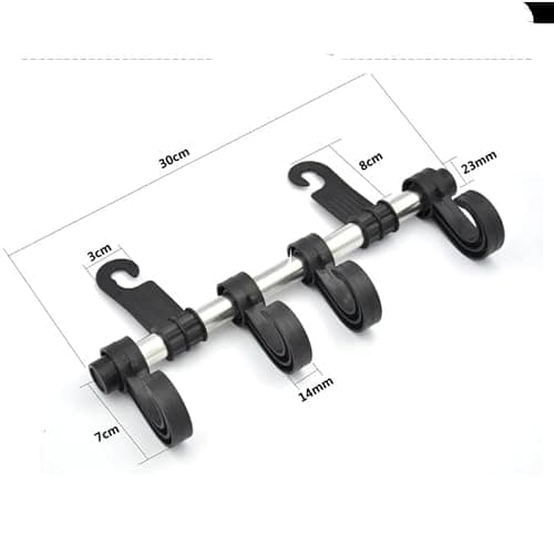 Glyntheum Car Seat Headrest Hooks, Heavy-Duty PP & Stainless Steel Car Back Seat Organizer Hanger, 30cm Universal Hooks, Up to 6kg Load Capacity — view 2