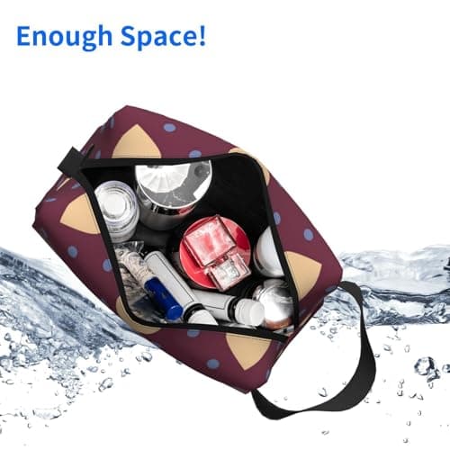 Meymuise Toiletry Bag, Polka Dot and Heart Maroon — view 5