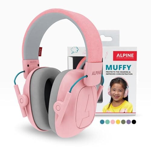 Alpine Muffy Kids Noise Reduction Earmuffs - 5-16 y - Ear Defender - Pink