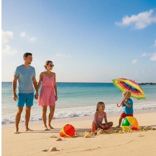 AOC24 Kids Rainbow Umbrella, Waterproof Rain Umbrellas, Strong Metal Tube Safe Canopy Tips, Polyester with Curved Handle, Easy to Use Toddler Umbrella Bright Colour Design for Girls Travel (1) — view 5