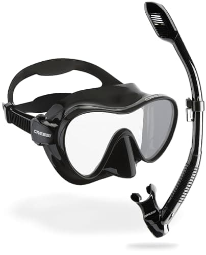 Cressi F1 Frameless Diving Mask - Anti-Fog Tempered Glass Snorkel Mask - Silicone Skirt for Secure Scuba Fit - Adjustable Buckles for Diving & Snorkelling - Black - One Size — view 2