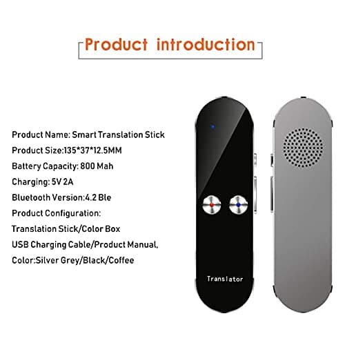KGFDSGDS Smart Instant Language Translator Device, Portable Two-Way Voice Interpreter, 68+ Languages Smart Translations in Real Time, for Travel Shopping Business,Silver Hello — view 6
