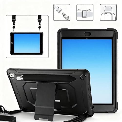 EMTPJAL Adjustable Shoulder Strap, Comfortable Quick Release Crossbody Neck Strap Lanyard, Black Medium Replacement Strap for iPad Tablet Case Camera Binoculars Laptop Luggage Bag — view 3