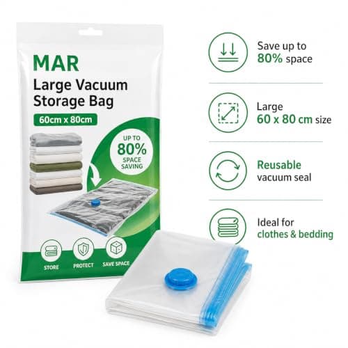 MAR Large Vacuum Storage Bag 60 x 80 cm Space Saver Bag for Clothes Bedding — view 2