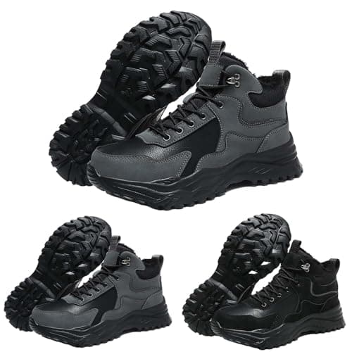 Mens Winter Boots Outdoor Walking Shoes Lace Up Casual Hiking Boots — view 5