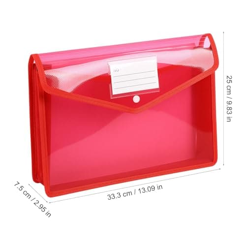 5pcs A4 Document Bag PP Plastic Wallet Folder with Snap Button — view 2